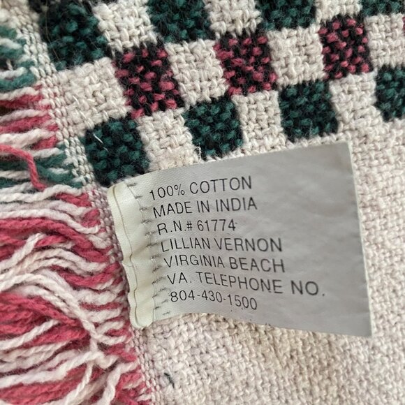 Lillian Vernon Christmas Tapestry Throw Blanket Reversible Stockings Snowmen - Picture 3 of 9